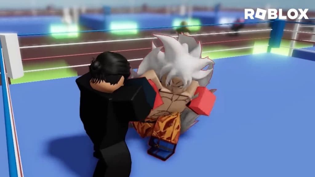 Goku Boxing another player in Roblox