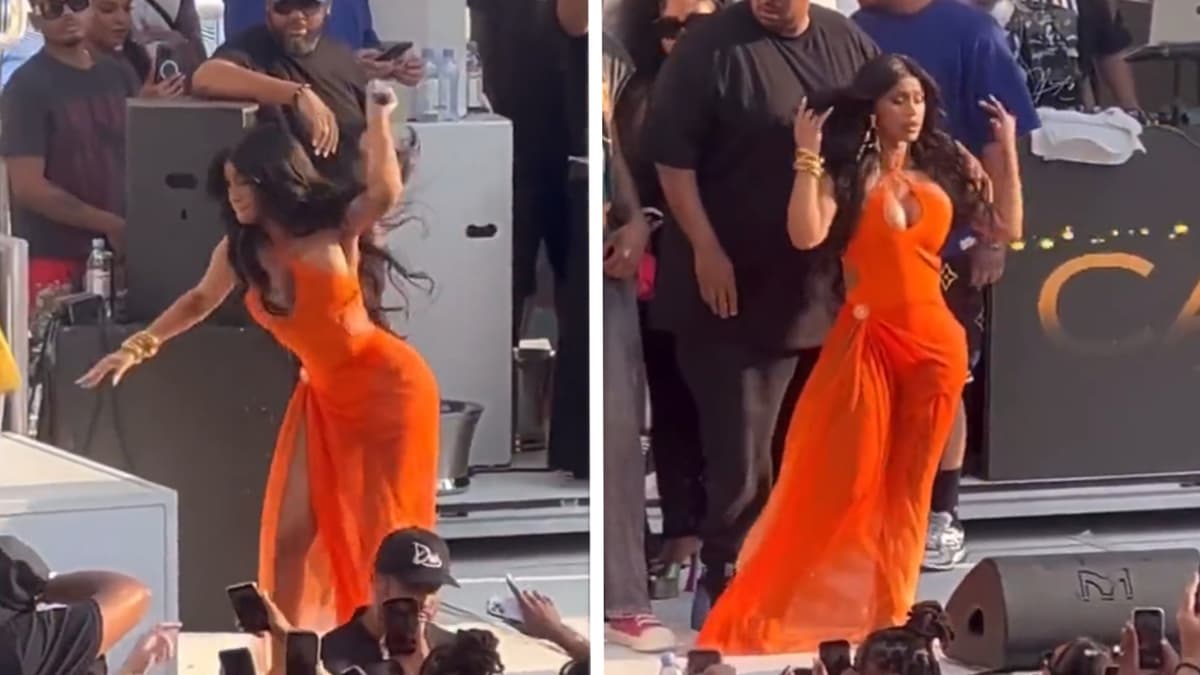 Cardi B goes viral after throwing microphone at fan who tossed drink