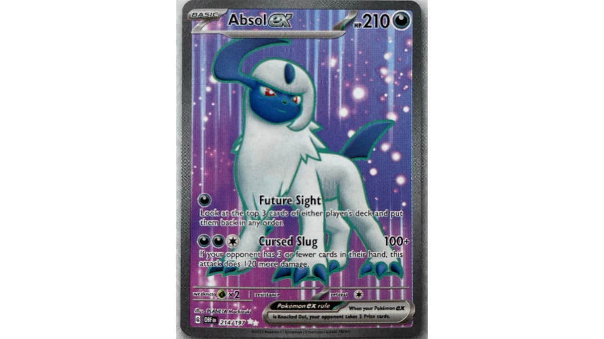 Absol ex card from Pokemon TCG Obsidian Flames