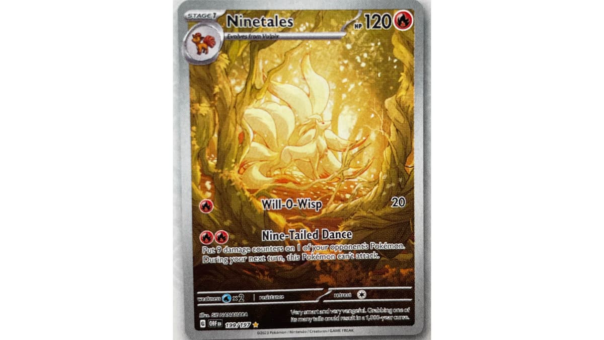 Ninetals card from Pokemon TCG Obsidian Flames