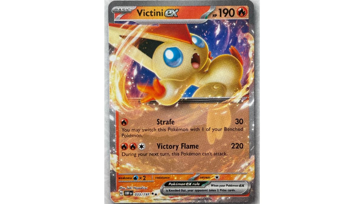 Victini ex card from Pokemon TCG Obsidian Flames