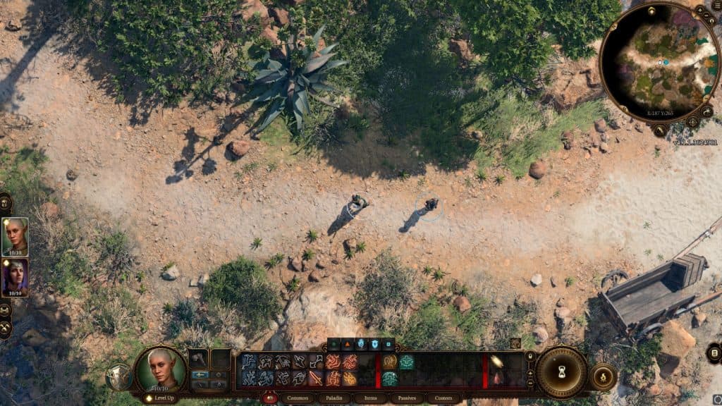 a screenshot of top down view in Baldur's Gate 3 Tactical Camera