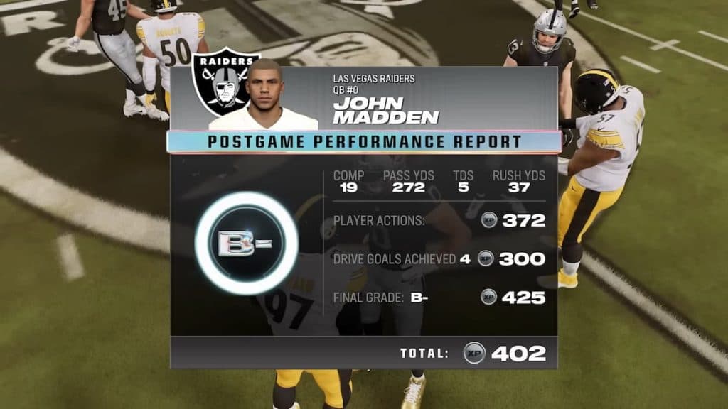 Grades in Madden 24 Superstar Mode