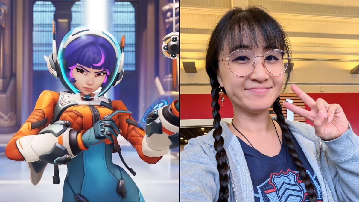 Overwatch 2's Juno next to her voice actor