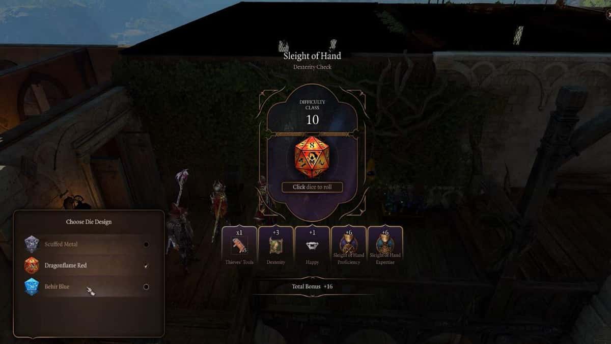 Changing Dice Skins in Baldur's Gate 3