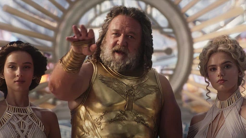 Russell Crowe as Zeus in Thor: Love and Thunder