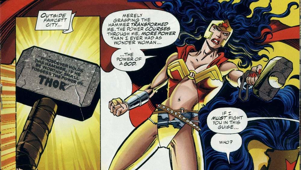 Wonder Woman picks up Mjolnir