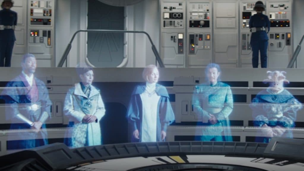 Mon Mothma and the New Republic senators in Ahsoka Episode 3