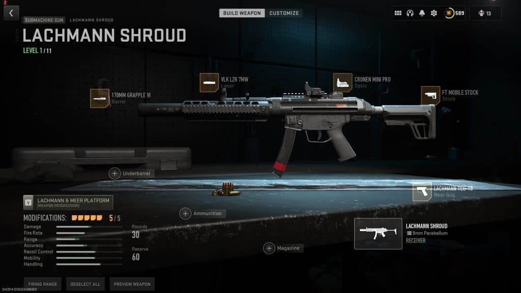 Lachmann Shroud smg loadout for Modern Warfare 2 Season 5 Reloaded.