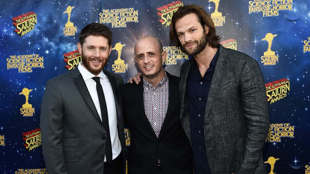 Eric Kripke with the stars of Supernatural