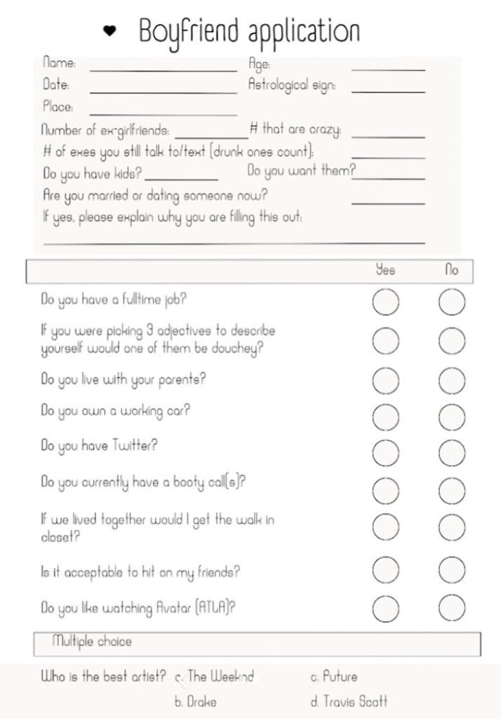 Instagram model’s boyfriend application