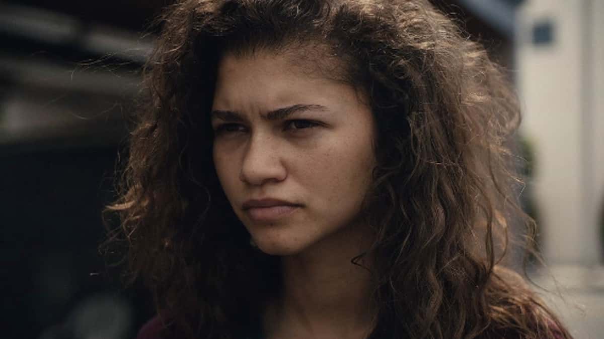 A close up of Zendaya in Euphoria