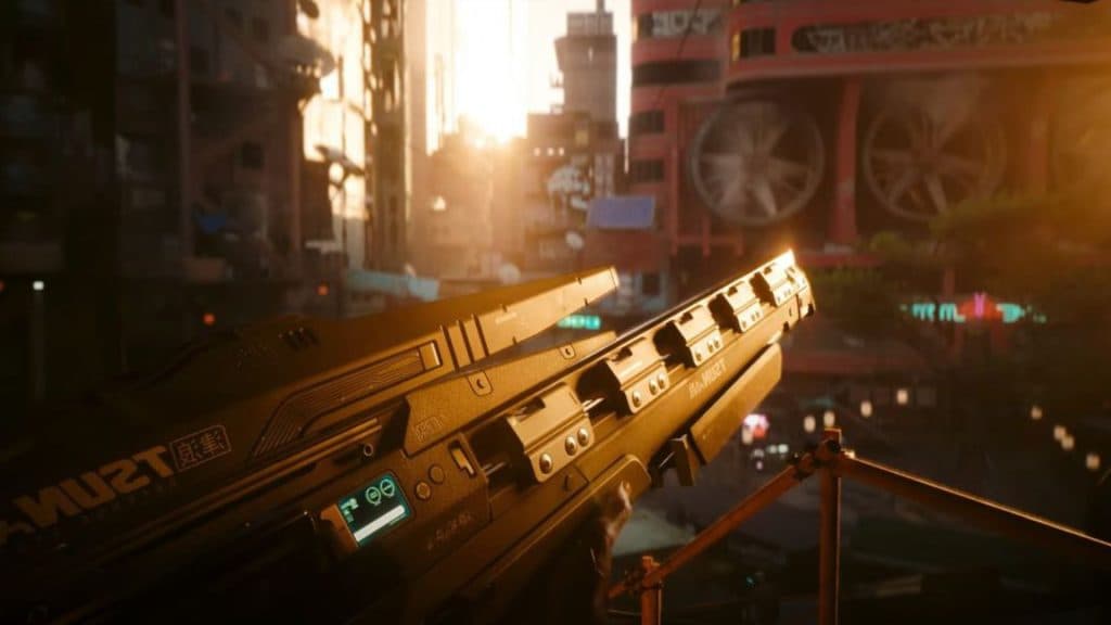 player holding weapon in cyberpunk 2077 phantom liberty dlc