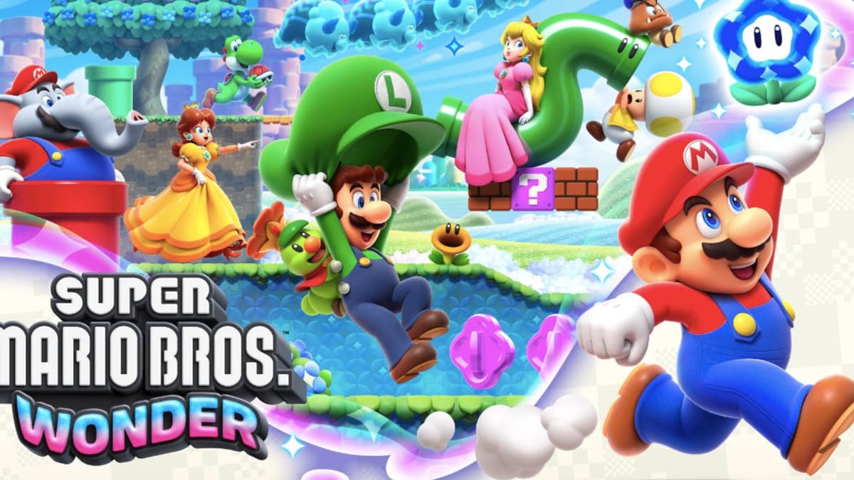 An image of Super Mario Wonder Bros. keyart.