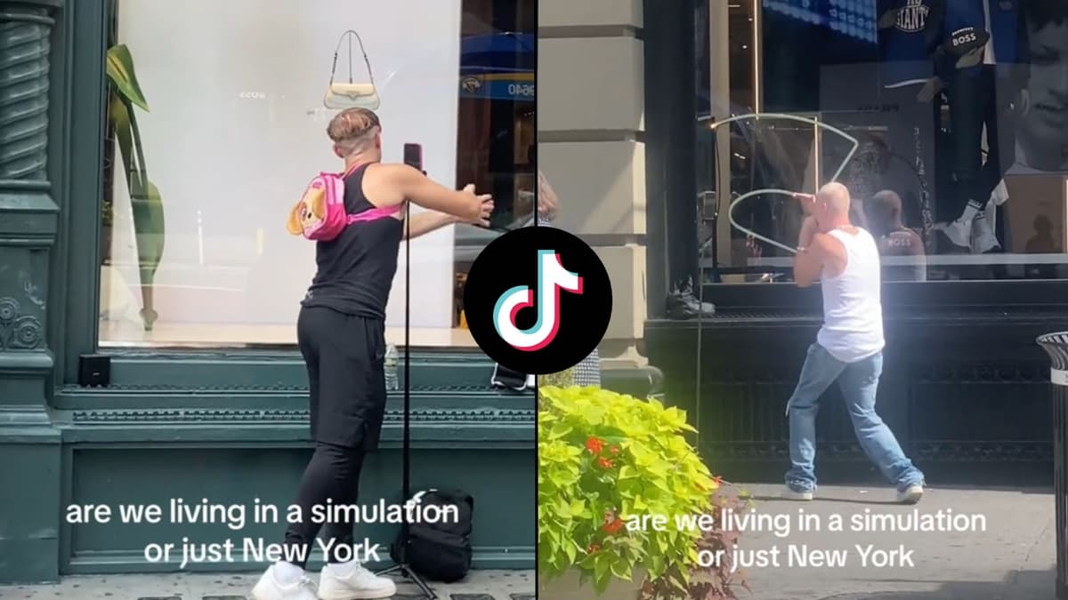 Screenshots of NPC streamers on streets next to TikTok logo