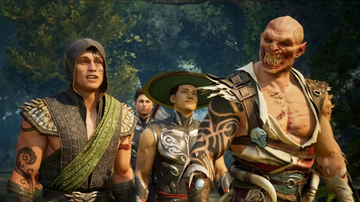 baraka, reptile, johnny cage, and kung lao in mortal kombat 1