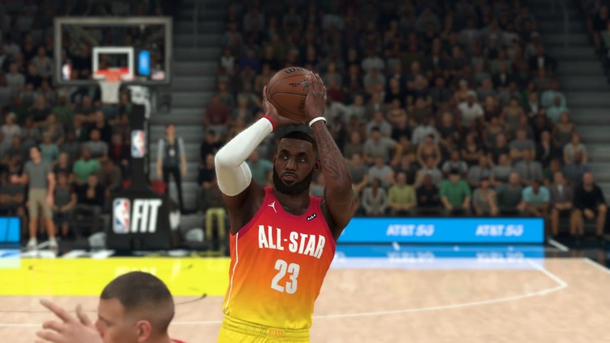 LeBron James shooting in NBA 2K24