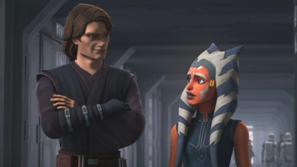 Anakin and Ahsoka in The Clone Wars