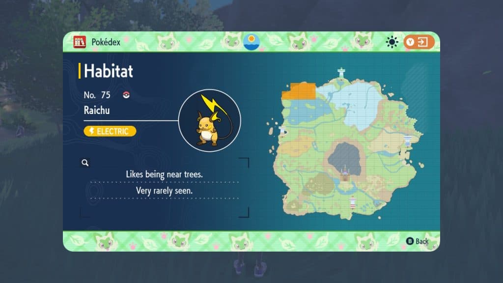 pokemon scarlet violet raichu location