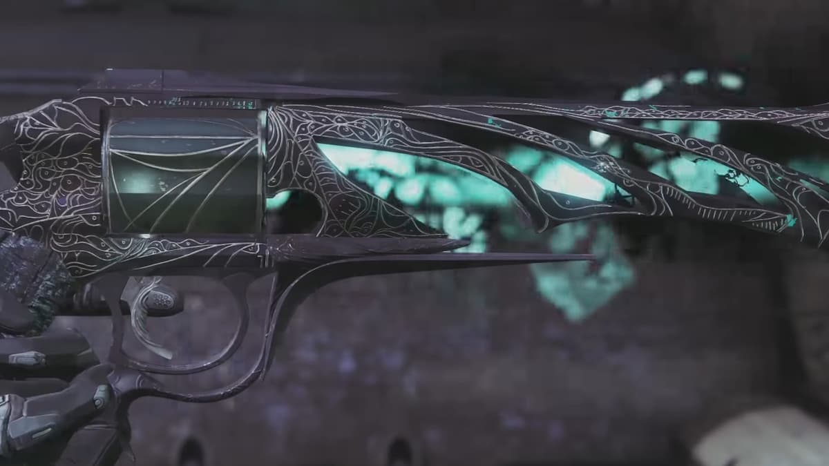 Malfeasance Exotic Hand Cannon from Forsaken trailer in Destiny 2.