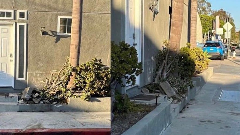 Damage to a home in Newport Beach, CA - caused by Shannon Beador.