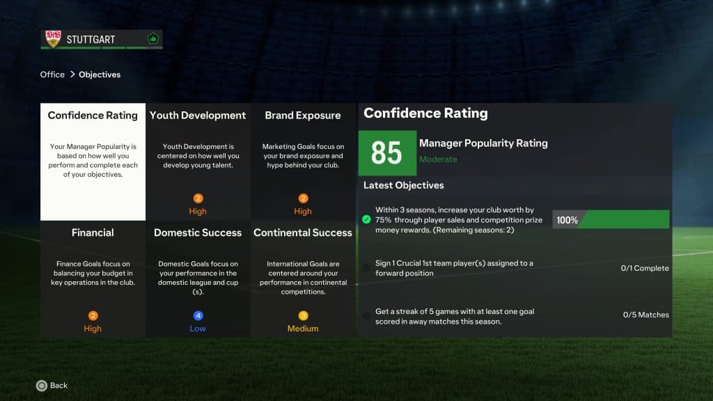 club objectives ea fc 24