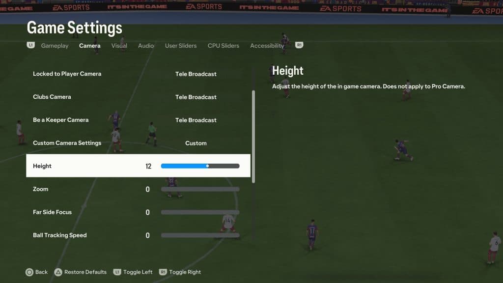ea fc 24 camera settings