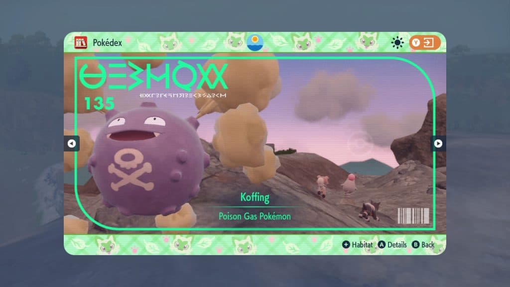 pokemon scarlet violet koffing pokedex