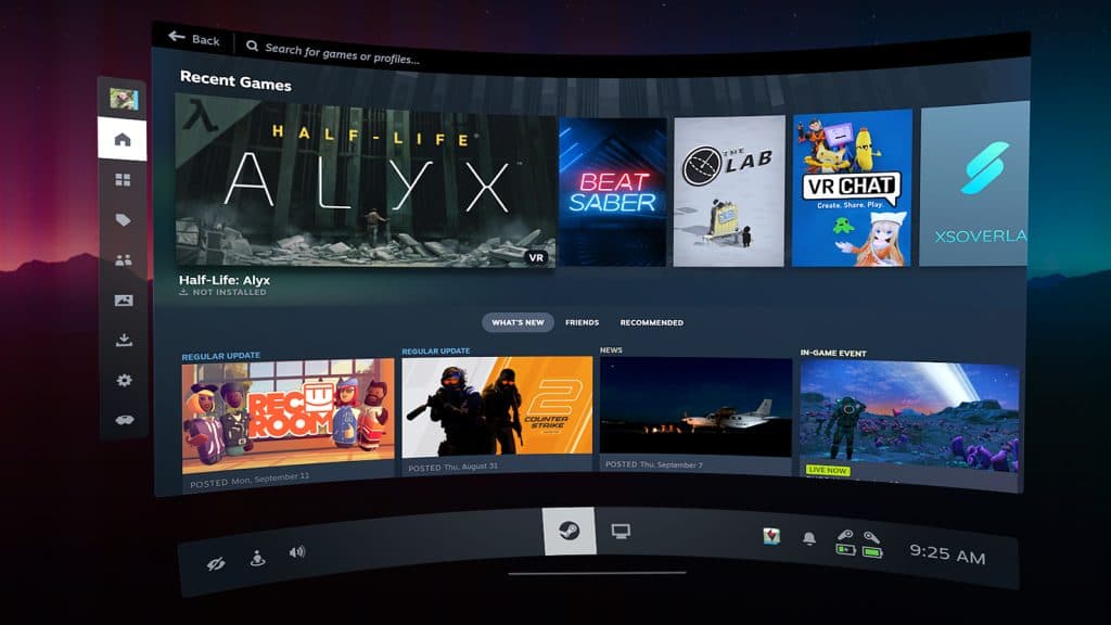 Valve SteamVR 2.0 new UI