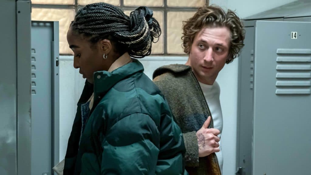 Jeremy Allen White as Carmy and Ayo Edebiri as Sydney in The Bear Season 2