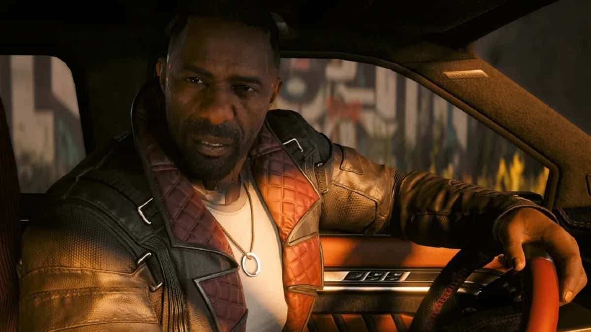 Solomon Reed in a car in Cyberpunk 2077: Phantom Liberty