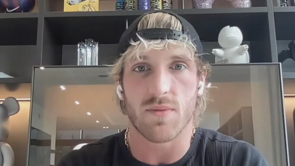 Logan Paul looking at camera and talking to it