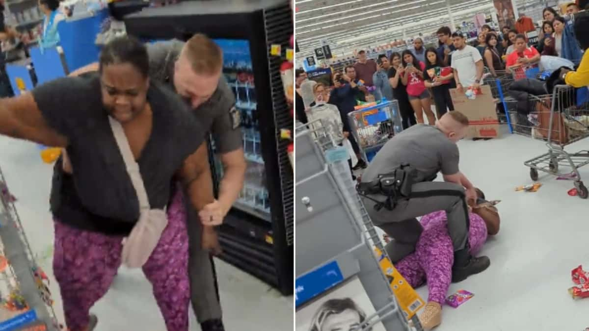 woman freaks out in walmart store