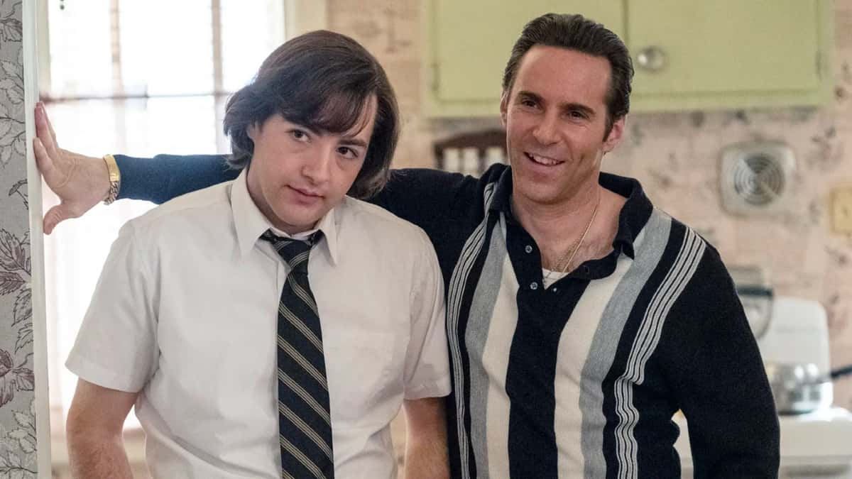 Michael Gandolfini and Alessandro Nivola in The Many Saints of Newark