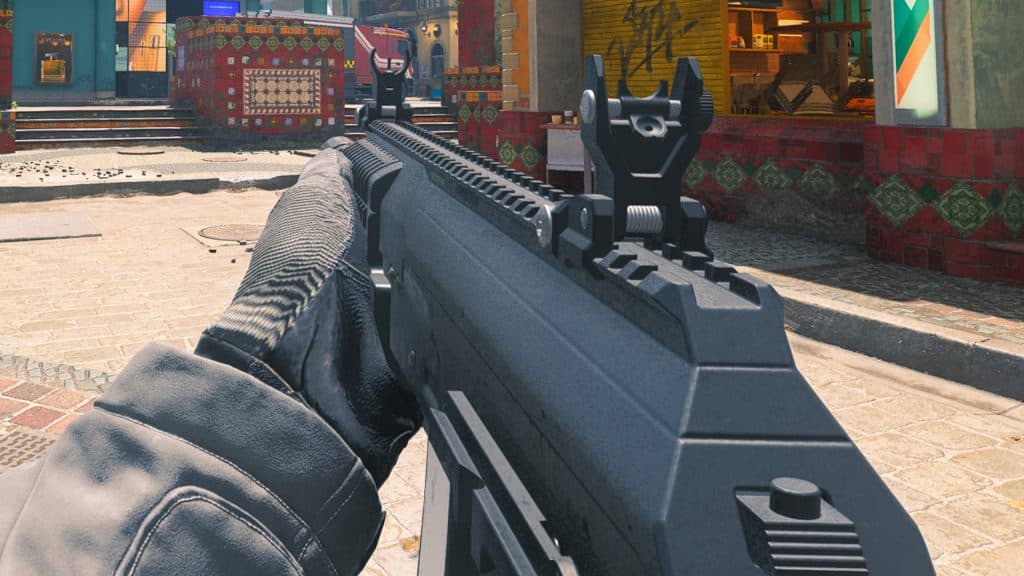 Screenshot of the SVA 545 assault rifle being held in MW3.