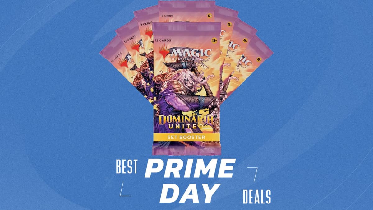 Doominaria United bundle on blue Prime Day background