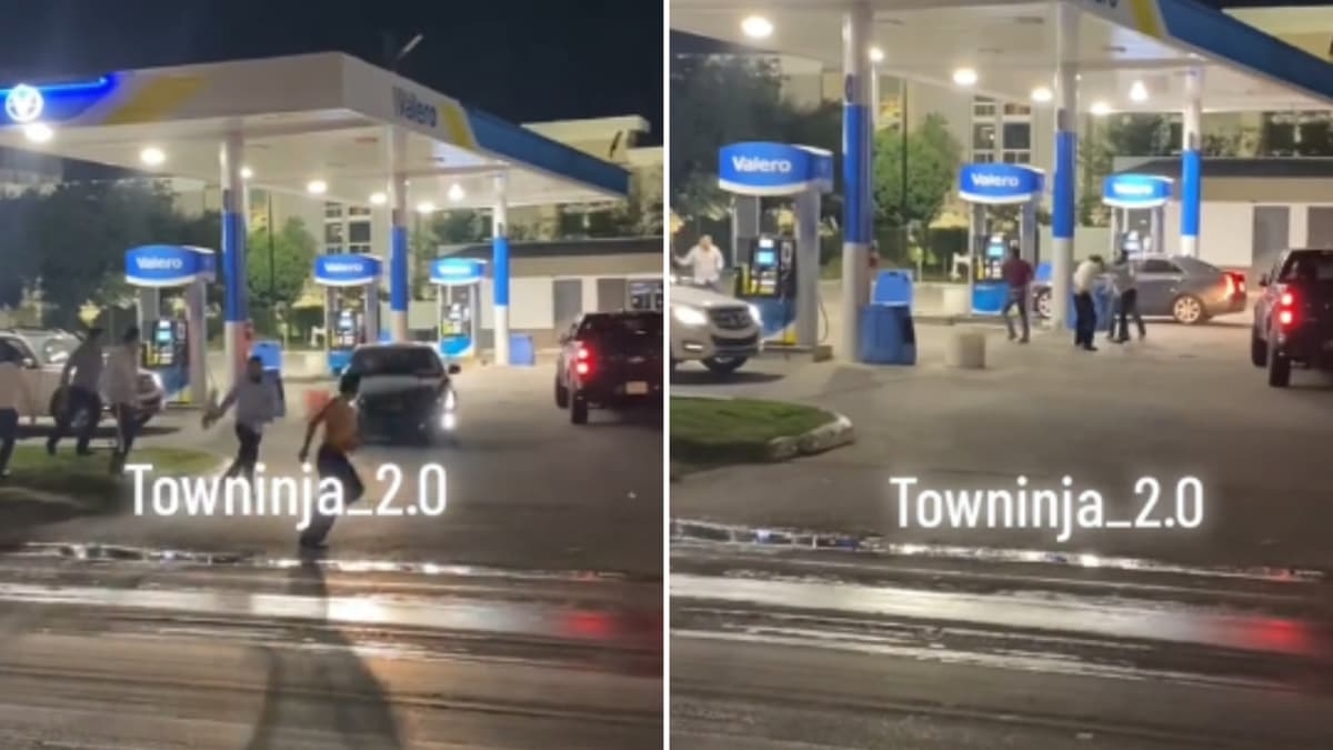 gangs fight at dallas gas station