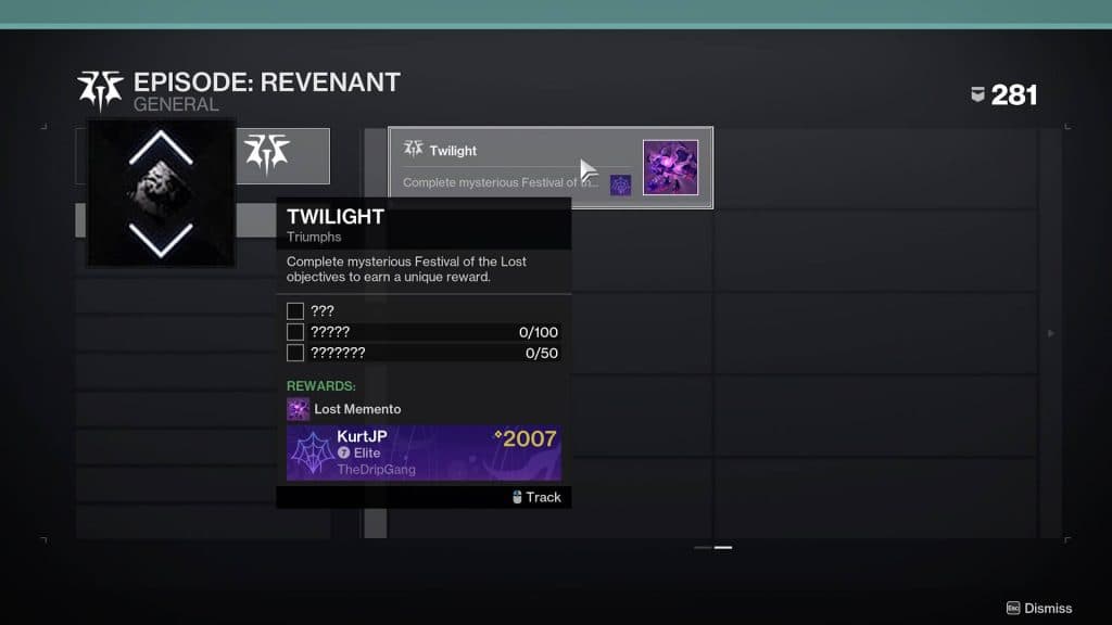 The hidden Twilight triumph in Destiny 2 Festival of the Lost.