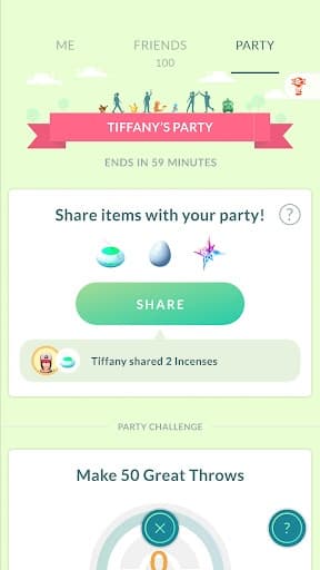 Pokemon Go Party Share