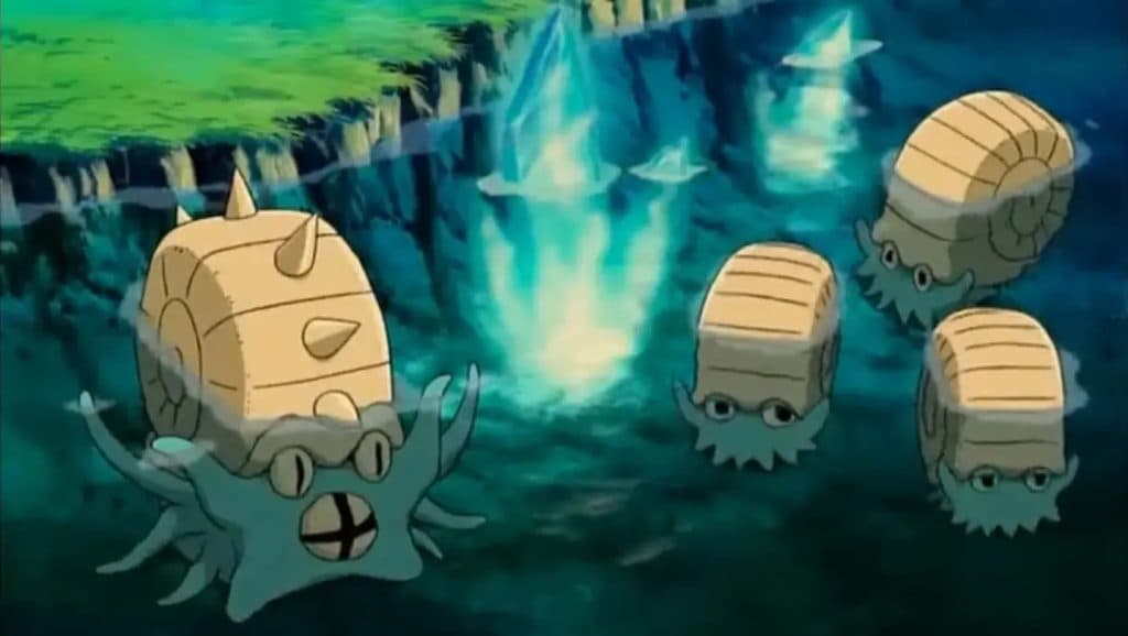 Pokemon Omanyte and Omastar