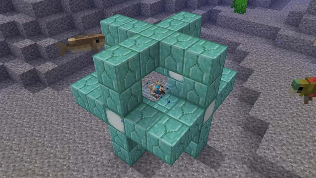 An image of the Heart of the Sea in Minecraft.