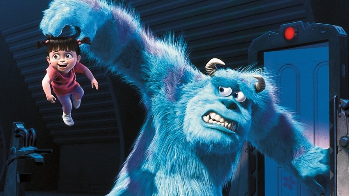 Monster picks up a little girl in Monsters Inc.