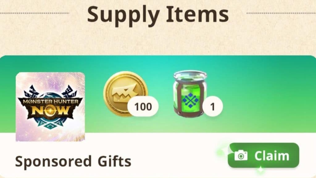 Monster Hunter Now sponsored gift