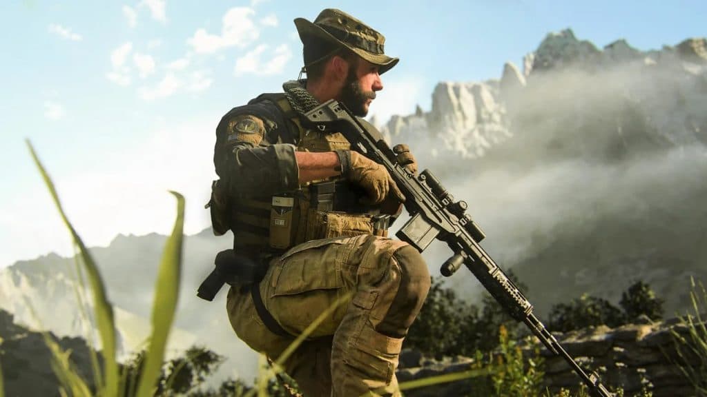 An official image from Call of Duty: Modern Warfare 3 of Captain Price kneeling down