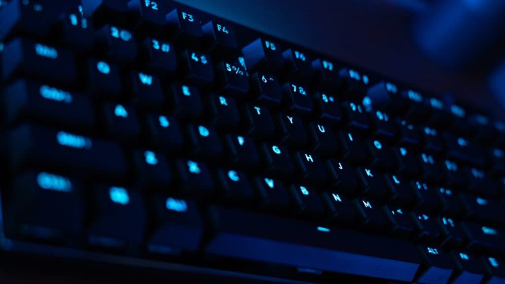 Logitech G Pro X TKL in black with glowing keys