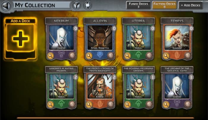 Solforge Fusion decks in digital app