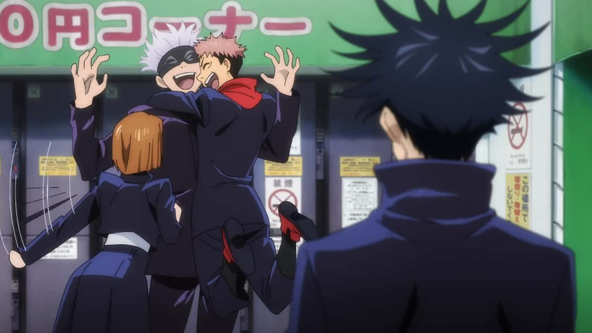 A still of main characters from Jujutsu Kaisen anime