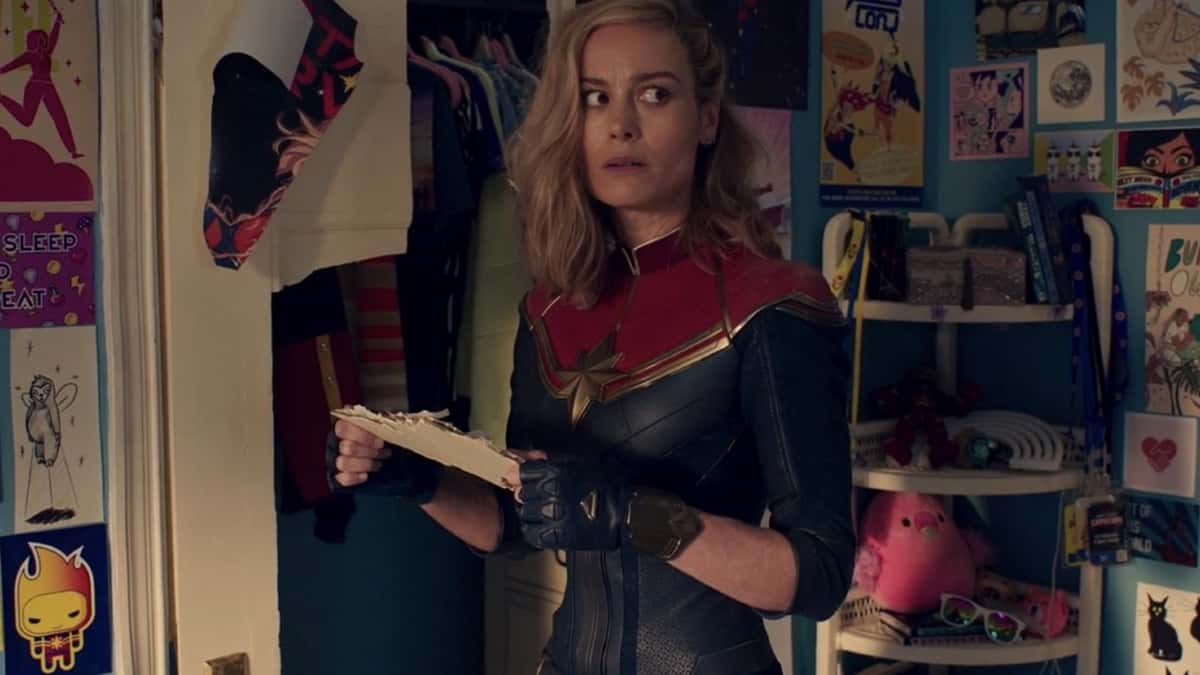 Captain Marvel in Ms. Marvel's room.