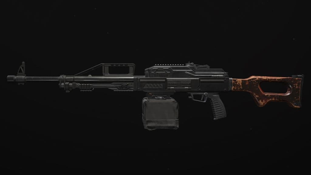 Pulemyot 762 light machine gun in MW3's gunsmith preview with no UI.