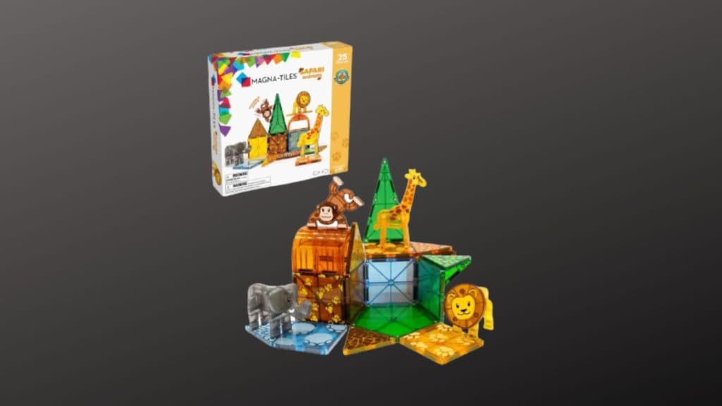 MAGNA-TILES Safari Animals 25-Piece Magnetic Construction Set